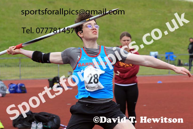 Mens under-20s javelin, 2022 Northern Senior and Under-20 Champs., Wavertree Athletics Centre, Liverpool. Photo: David T. Hewitson/Sports for All Pics